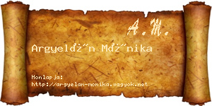 Argyelán Mónika névjegykártya
