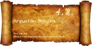 Argyelán Mónika névjegykártya