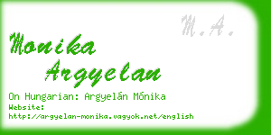 monika argyelan business card